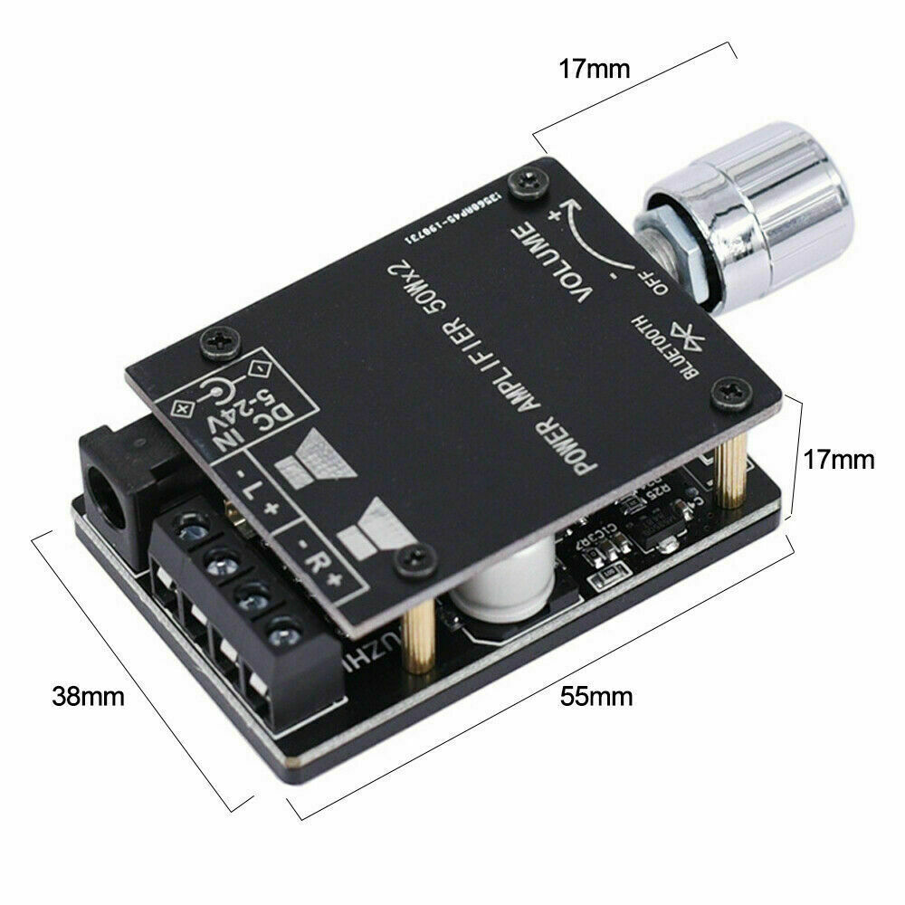 Bluetooth 5.0 Audio Stereo Module Digital Amplifier Board Module 50W+50W + Shell