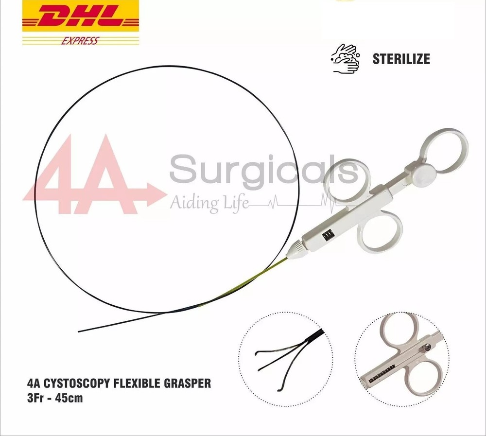 4A CYSTOSCOPY FLEXIBLE GRASPER UROLOGY 3Fr 45cm