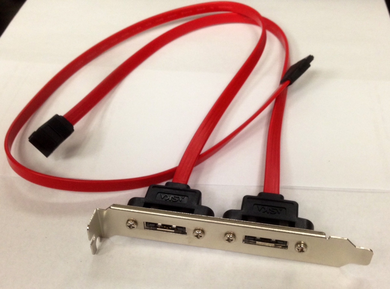 Dual Port SATA Serial ATA Cable to eSATA Bracket Adapter Cable