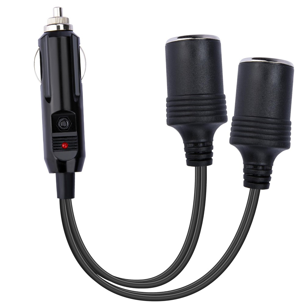 12V Double Cigarette Lighter Adapter, 1 to 2 Car Lighters 1 PC