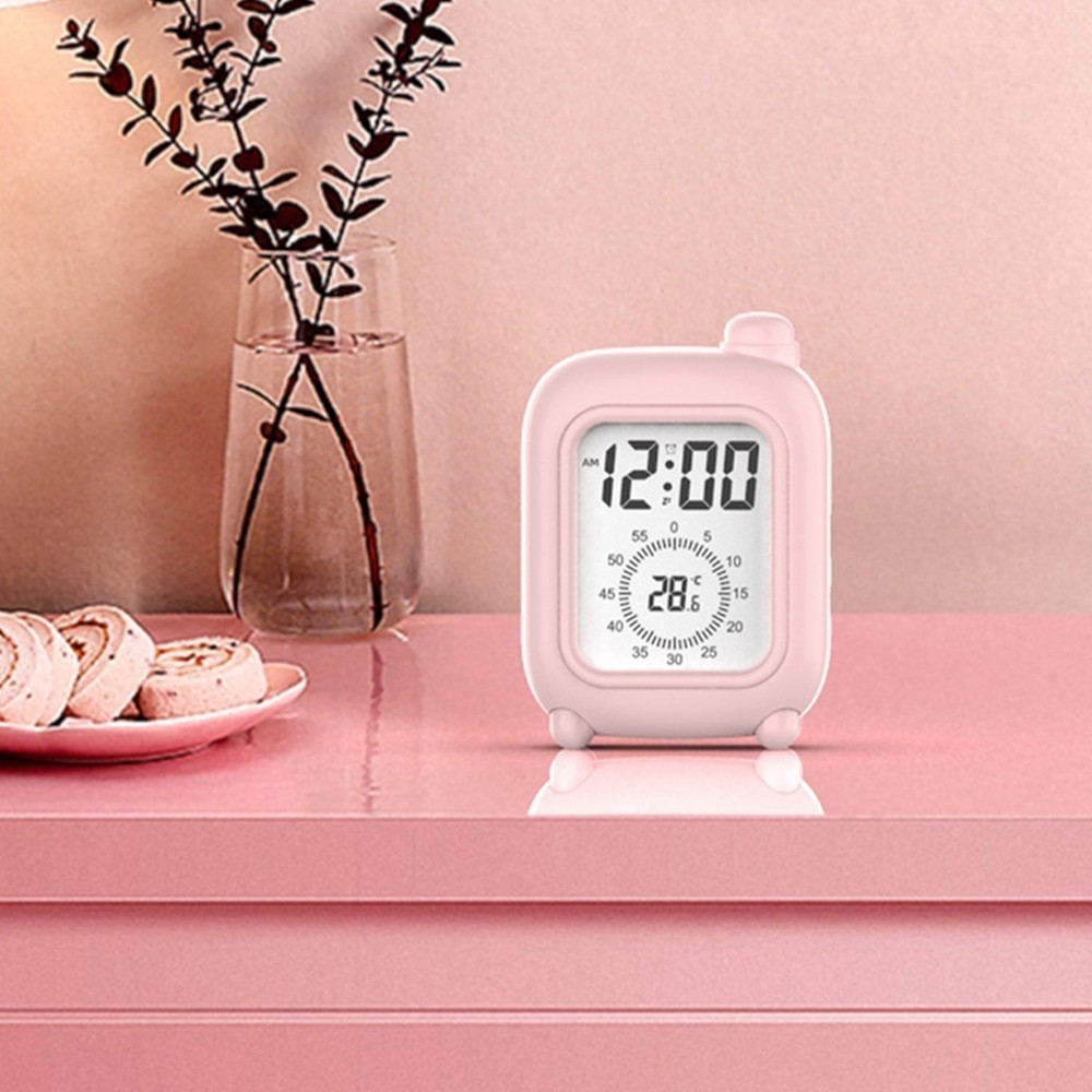 Compact Mini Alarm Clock with Temperature Sensor and Timer Functionality