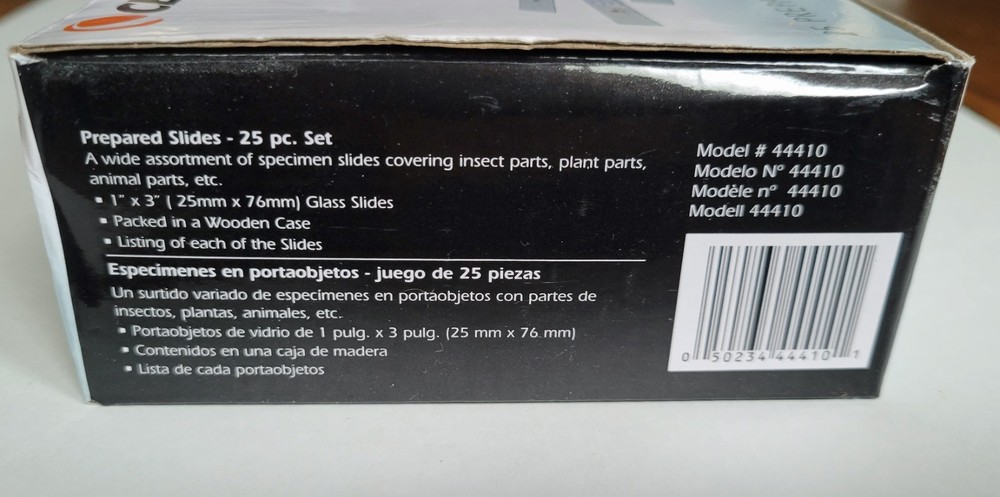 Celestron 25 Prepared Microscope Slides with Wooden Storage Case - #44410