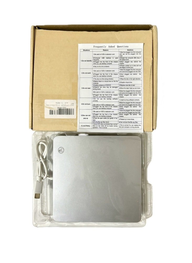 External CD DVD Drive, USB 3.0 Type-C Smart Touch Button Laptop/Window 10 NEW