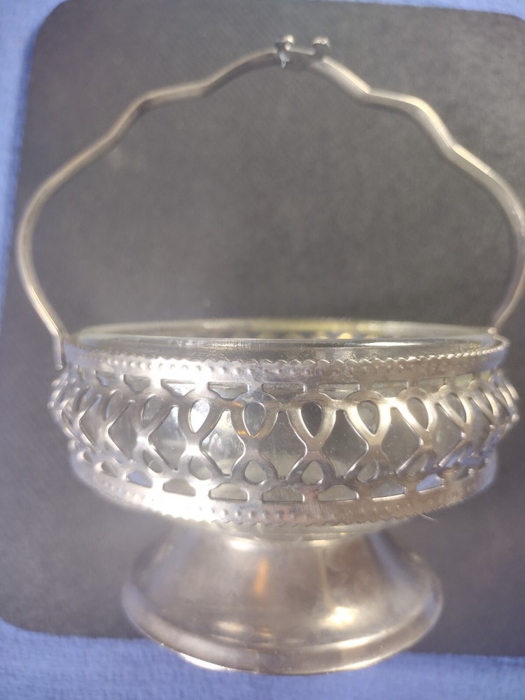 Silver and crystal handmade English plate/candy dish
