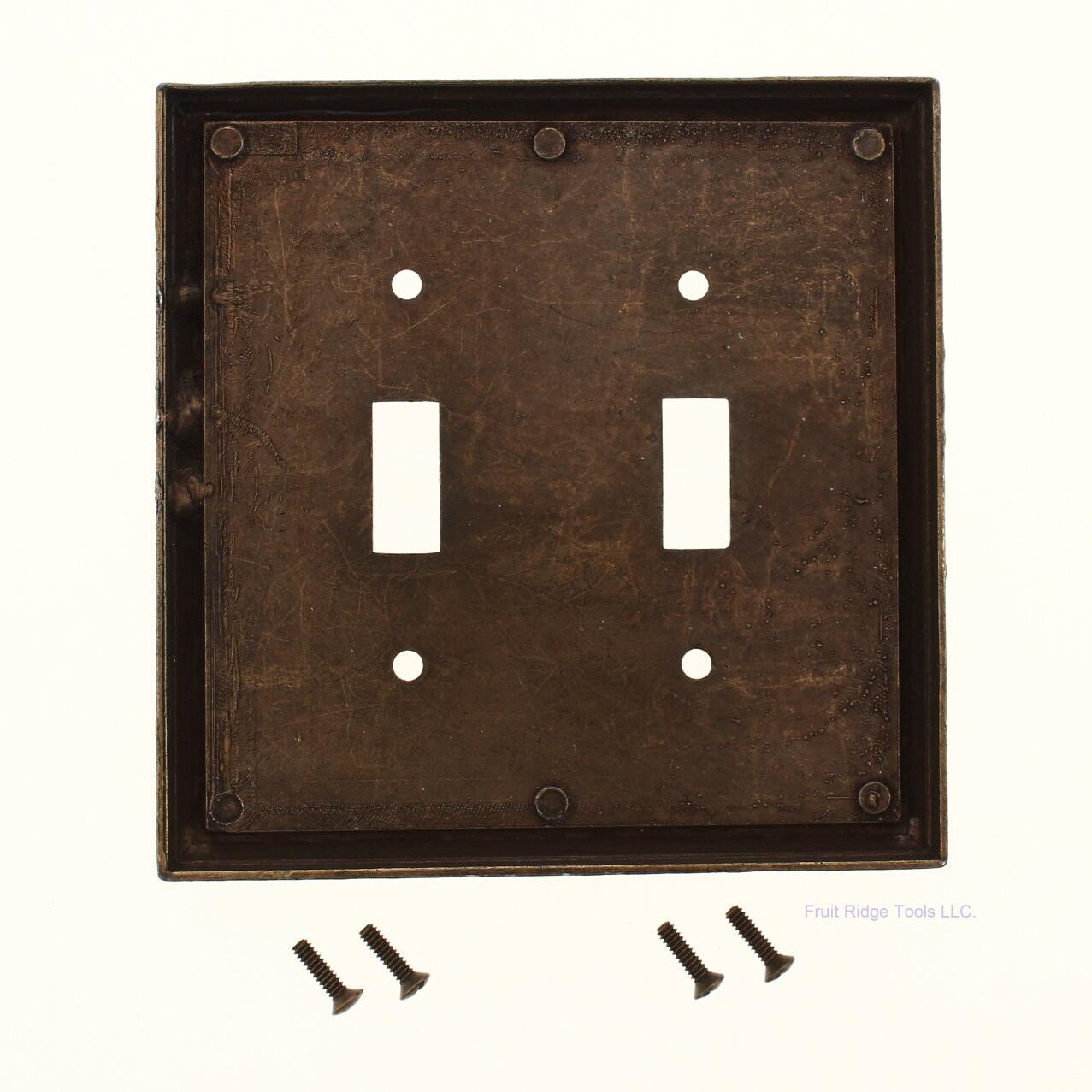 Leviton Antique Brass Finish Tiki Bamboo 2-Gang Switch Cover Plate Switchplate