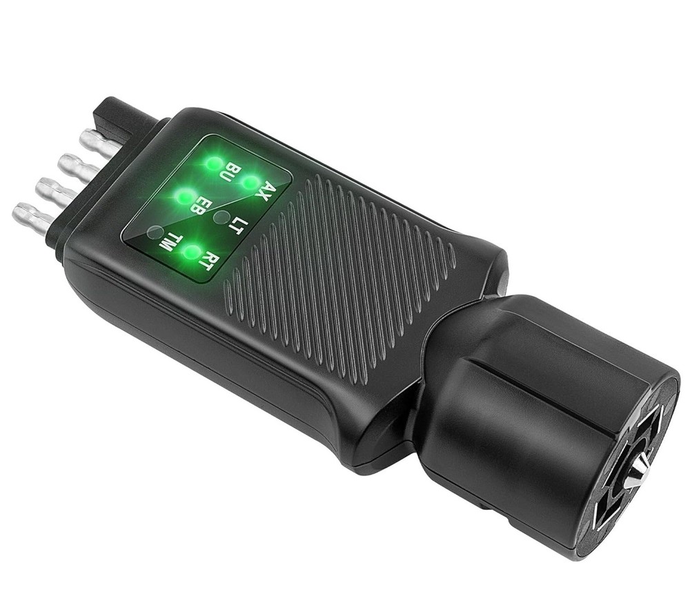 ‎‎7 Way Blade & 4/5 Pin Flat Trailer Light Tester W/ Double-Sided LED Indicators