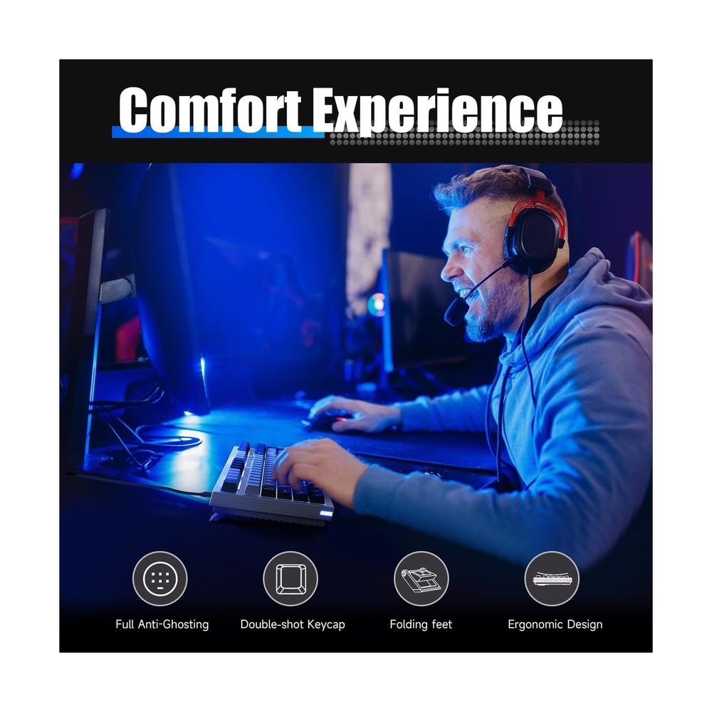 KEMOVE K98SE Mechanical Gaming Keyboard, 98 Keys LED Backlit Programmable Key...