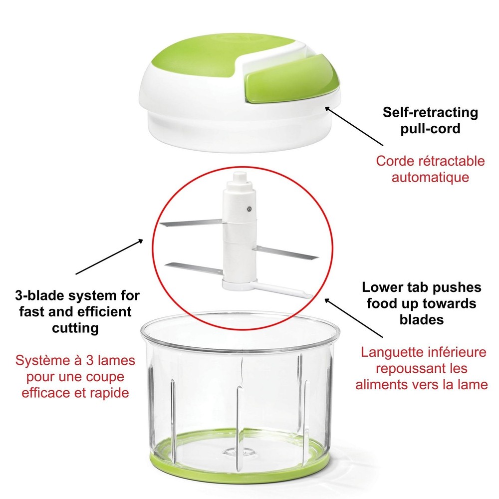 Starfrit Pull Chopper - Manual Food Processor, 3-Blade System