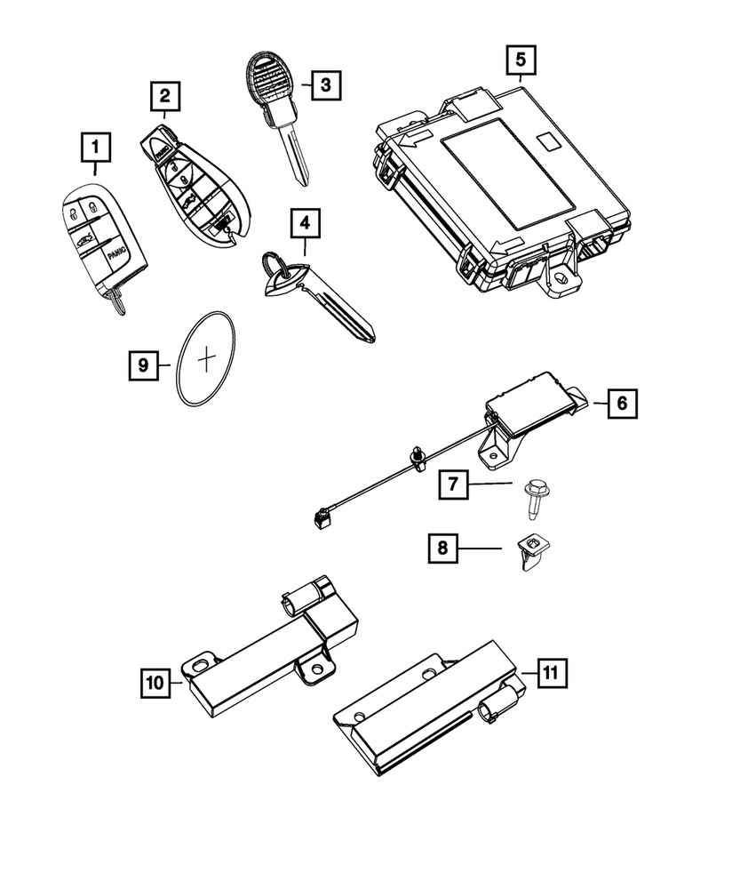 Genuine Mopar Blank Key 68166319AA