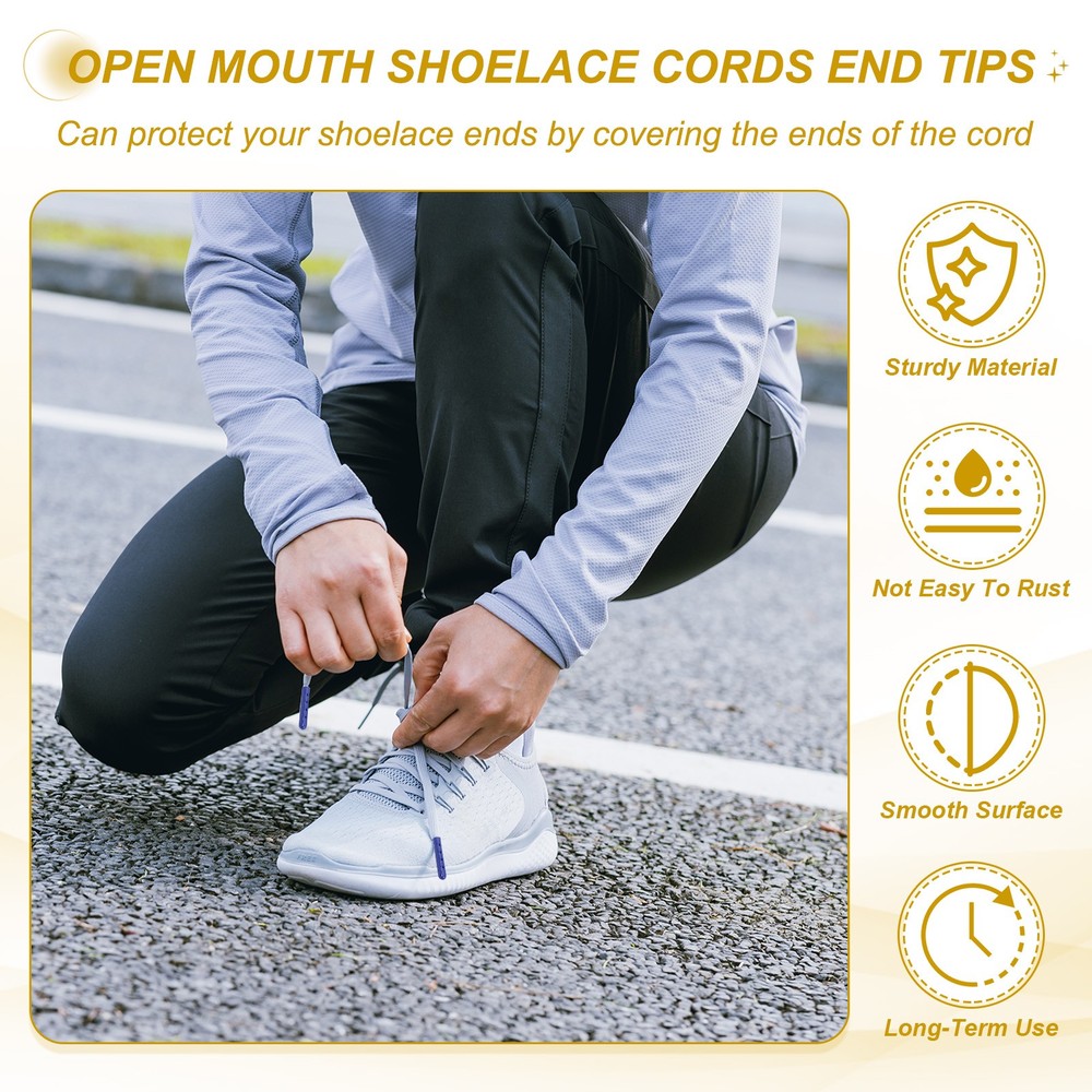 48Pcs 23mm Open Mouth Shoelace Tips Caps, Red