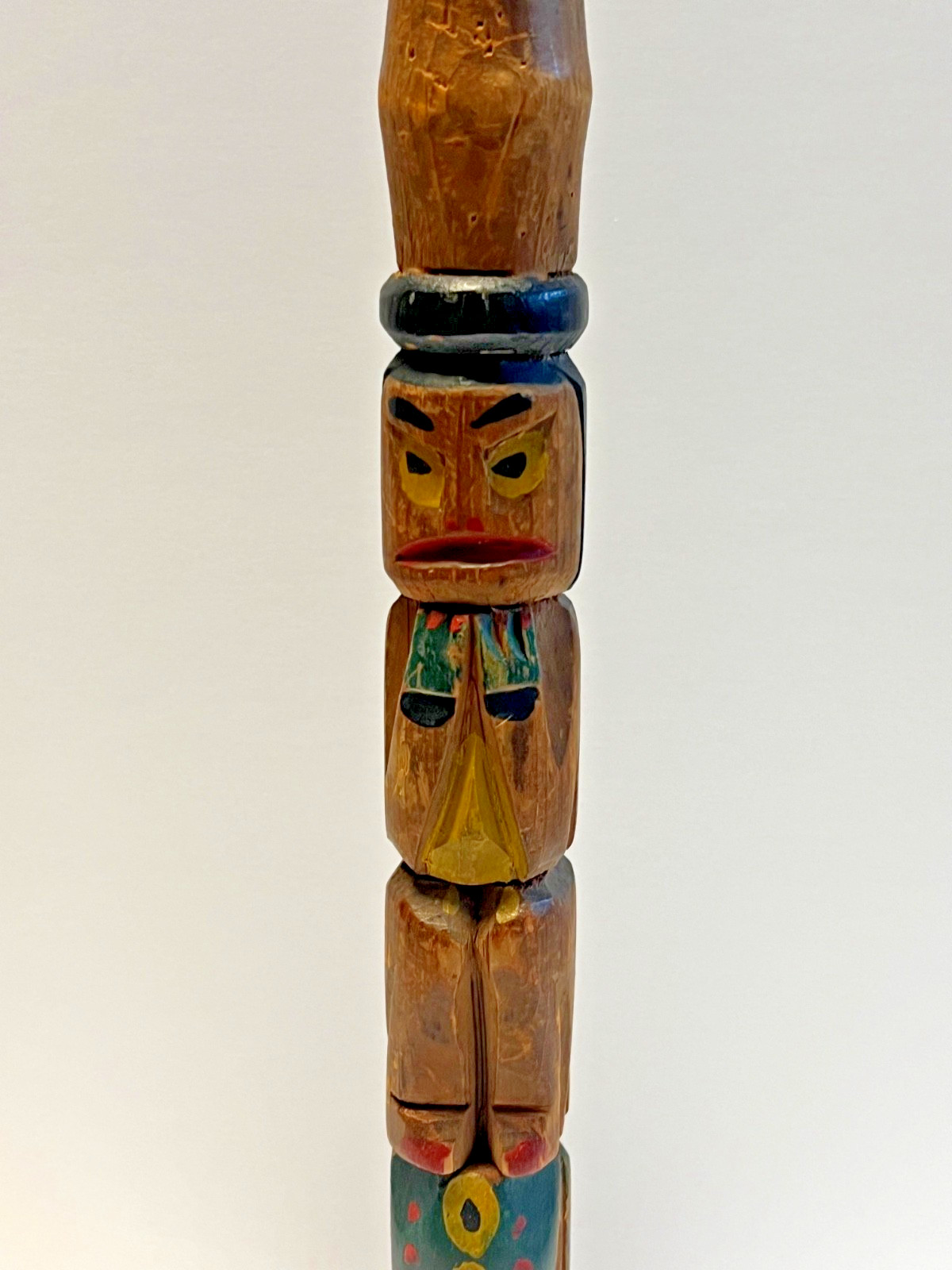 Fine Old Northwest Coast Salish or Nu-Chah-Nulth Indian Totem Candlestick; 1890s