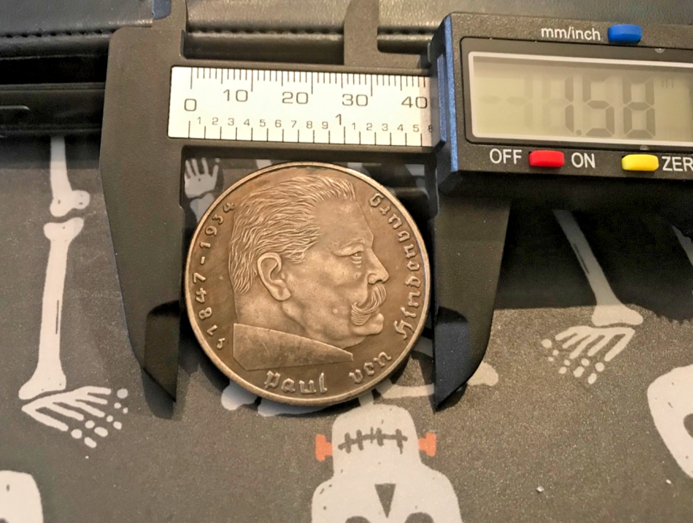 1938 GERMAN Hindenburg Large Version 5 REICHSMARK WWII COMMEMORATIVE COIN