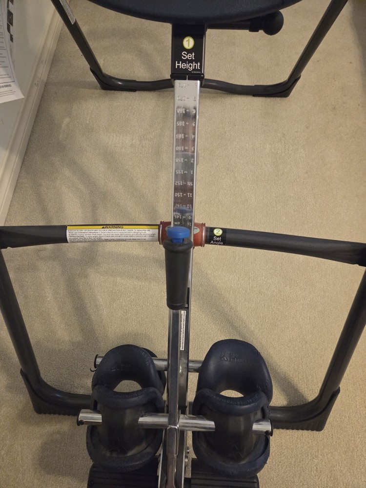 Teeter EP-970 Adjustable Padded Foldable Inversion Table Blue w/ Accessories