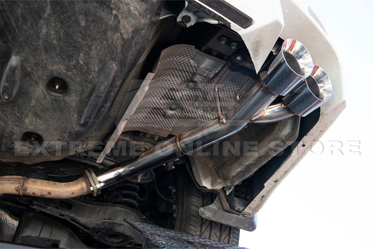 For 18-24 Toyota Camry T-304 Muffler Delete Quad Burnt Tips Axle Back Exhaust