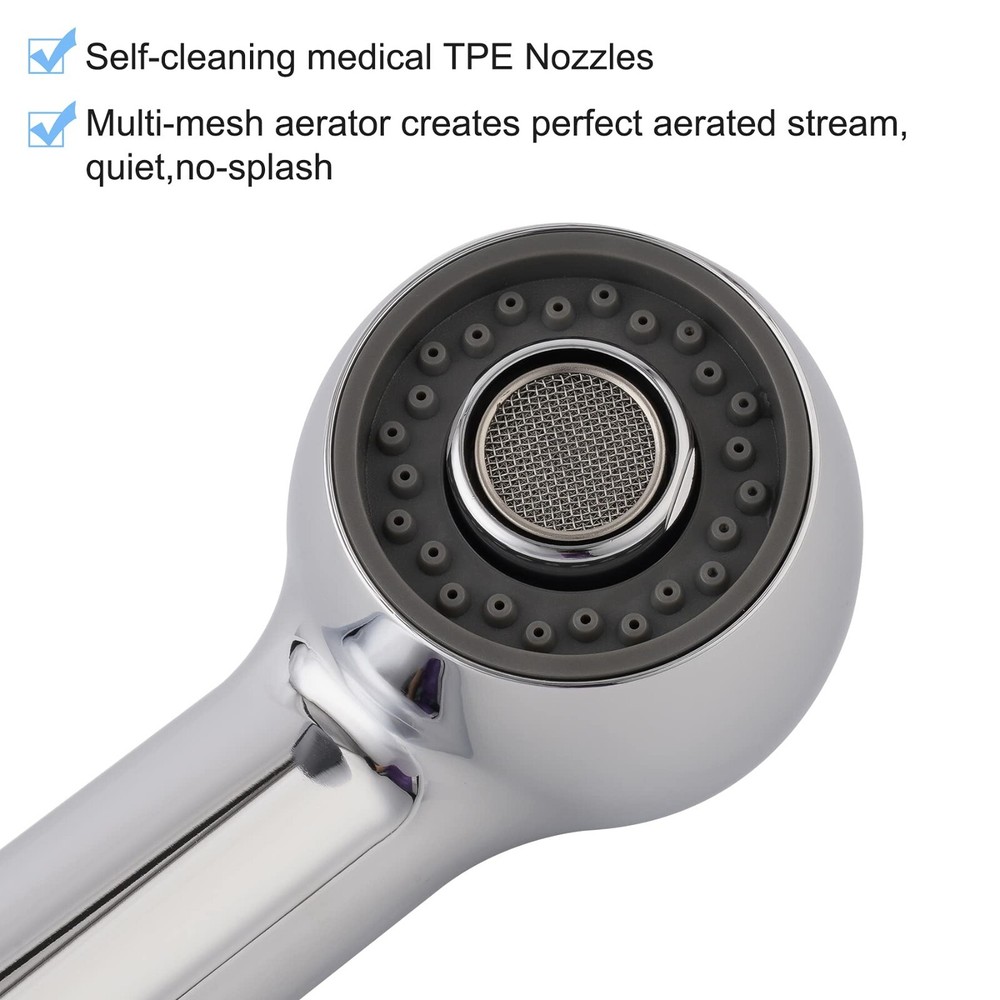Pull Out Sink Sprayer Head Replacement, 2 Mode Kitchen Sink Faucet Sprayer Head