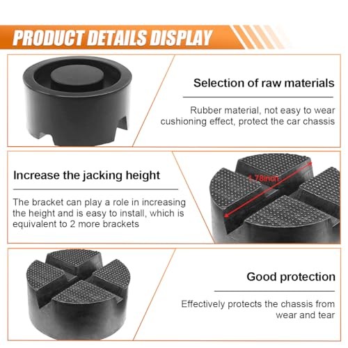 Rubber Cross Slotted Jack Adapter, Disk Frame Rail Protector, Anti Slip 1PC