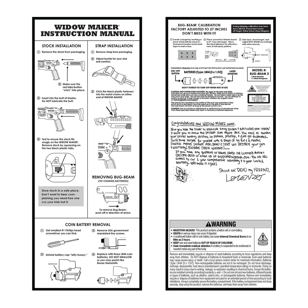 BUG-A-SALT Widow Maker 3.5 Fully Loaded with Bug-Beam Laser Sight Front Grip