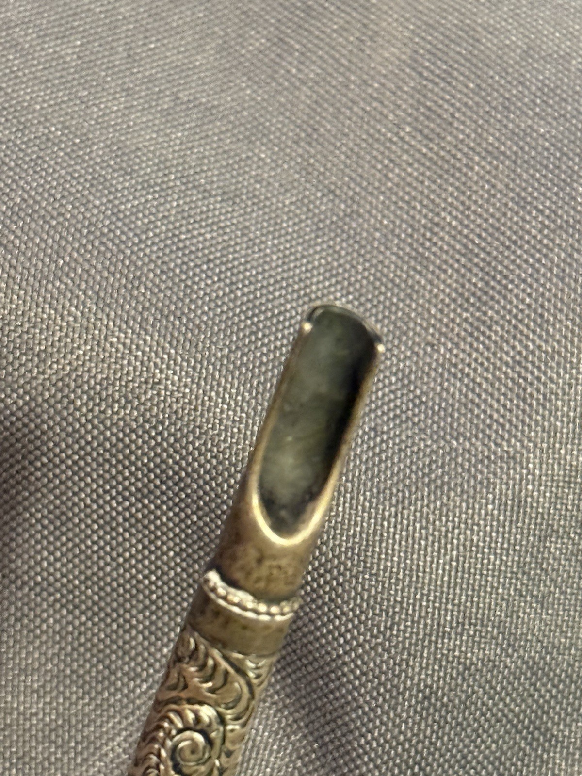 Antique Ornate Sterling Silver Dip Pen Holder quill inkwell