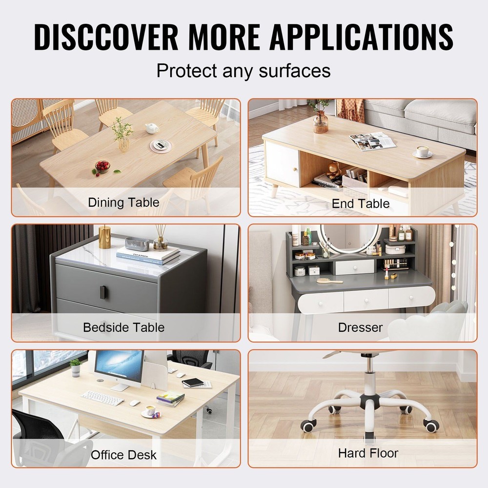 36x72in 1.5mm Transparency Protector Anti Scratch Desk