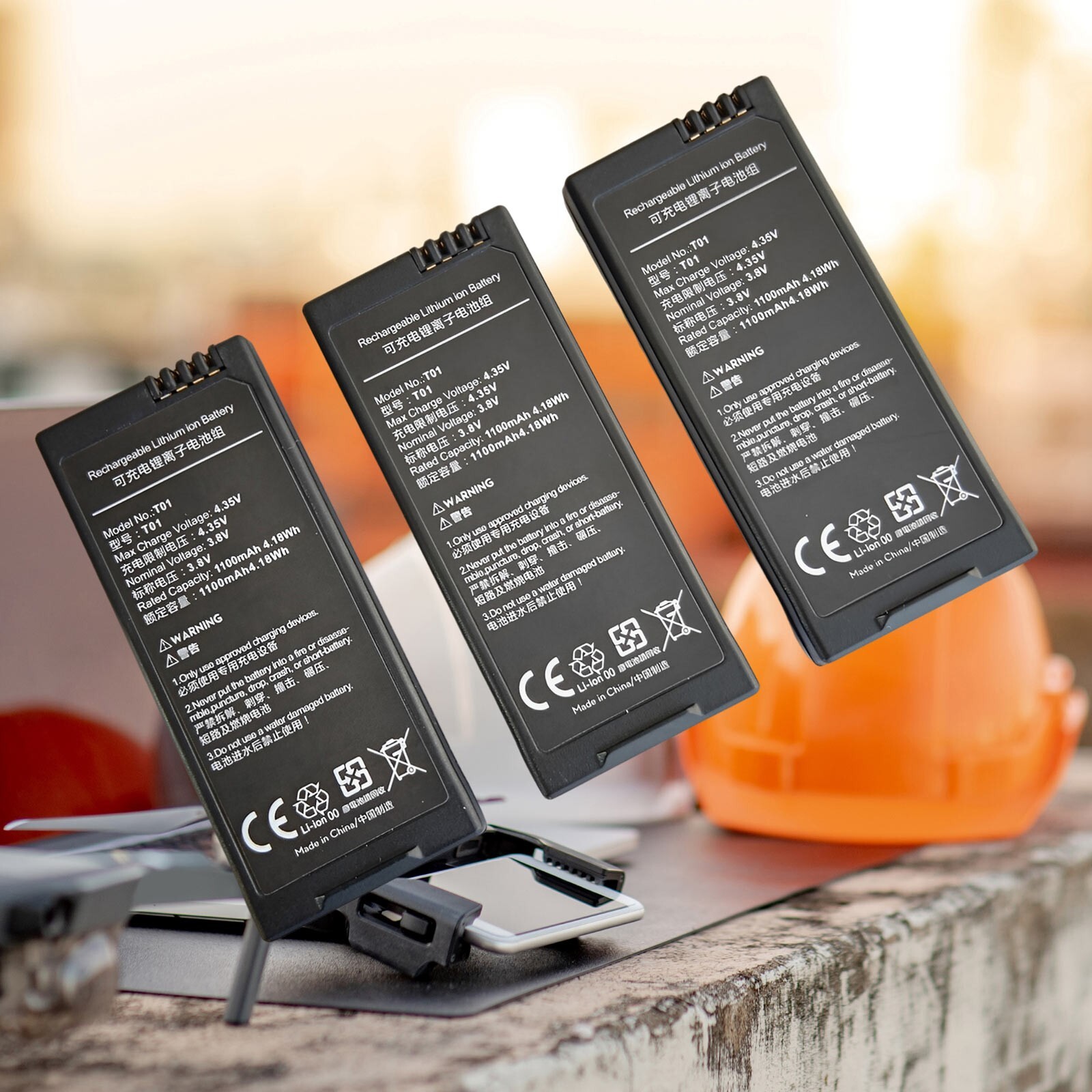 3pcs x 1100mah Lithium Battery for DJI Tello & USB Speed Tello Battery Charger