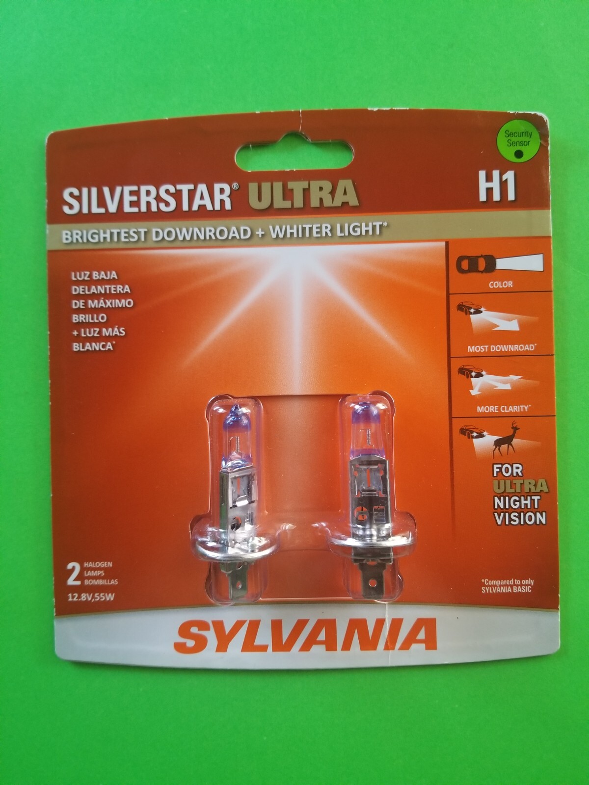 NEW - Sylvania Silverstar H1 ULTRA Pair Set High Performance Headlight 2 Bulbs