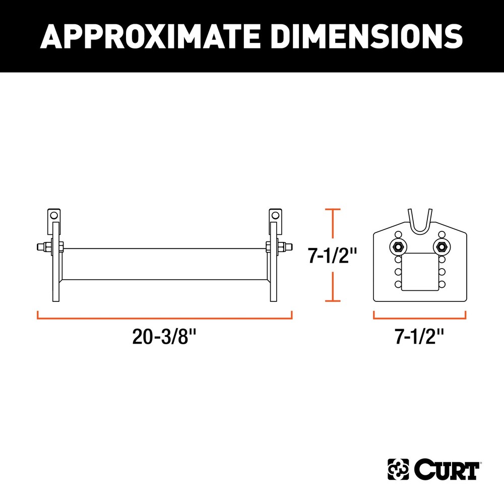 CURT 16505 E16 5th Wheel Hitch Head Adapter for Curt 5th Wheel Rollers