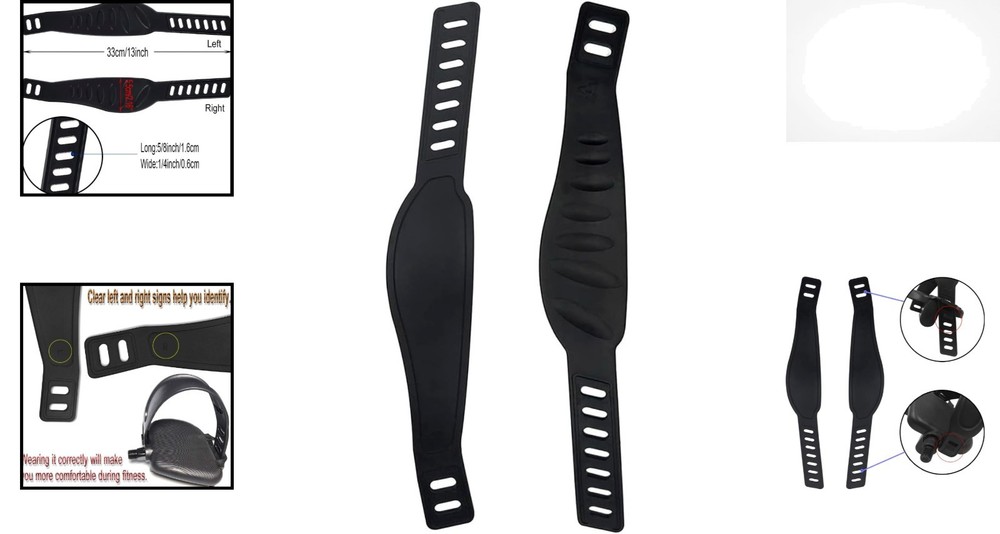 Universal Adjustable Nylon Pedal Straps for Most Exercise Bikes & Cycles