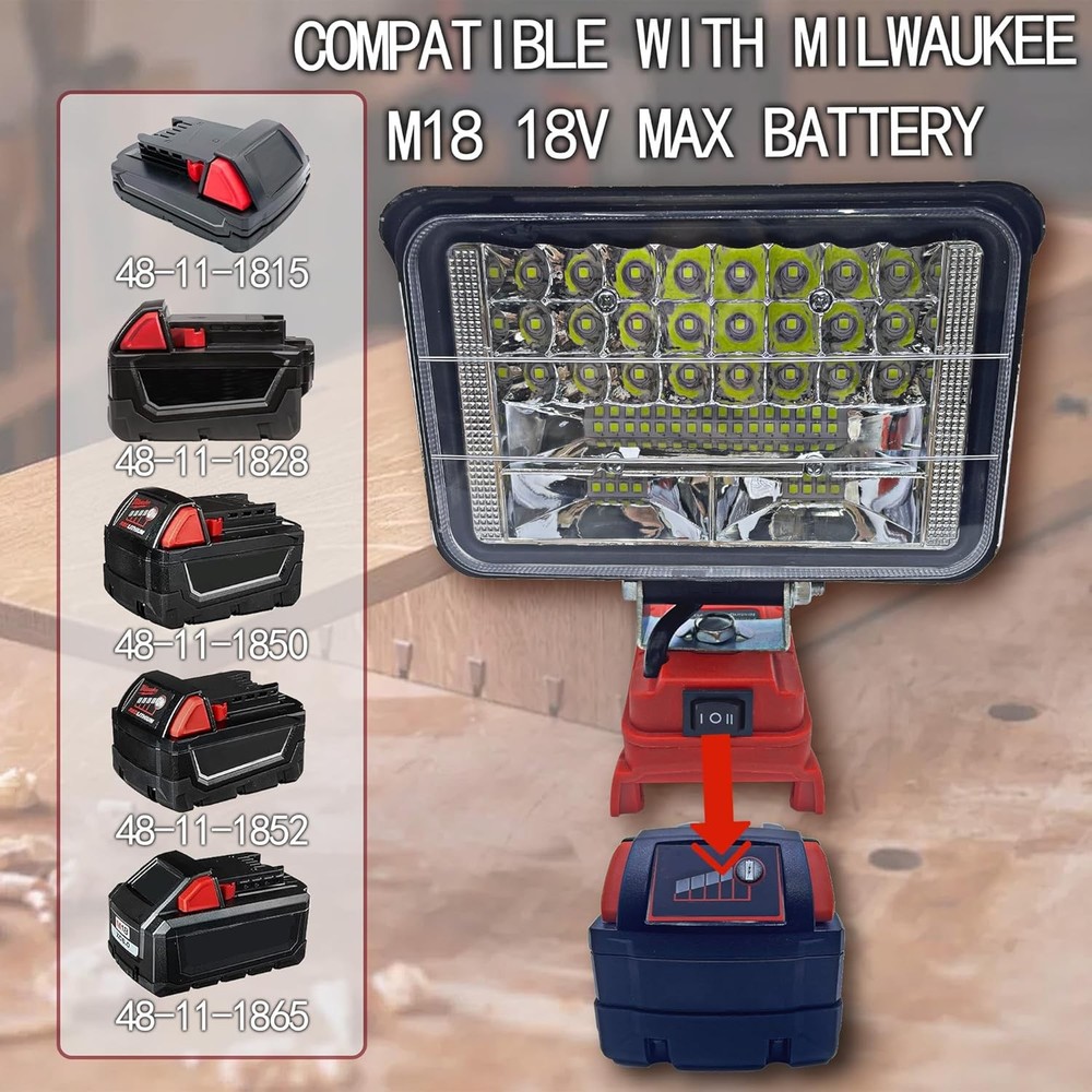 LED Work Light for Milwaukee m18 Battery Cordless Work Light Camping Workshop