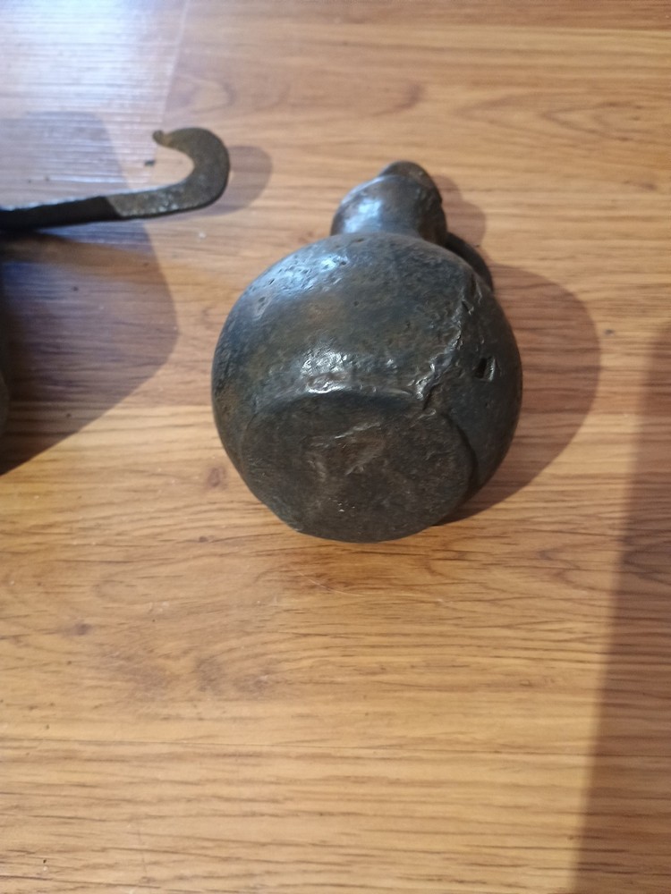 Antique Cotton Scale Weights With Hooks