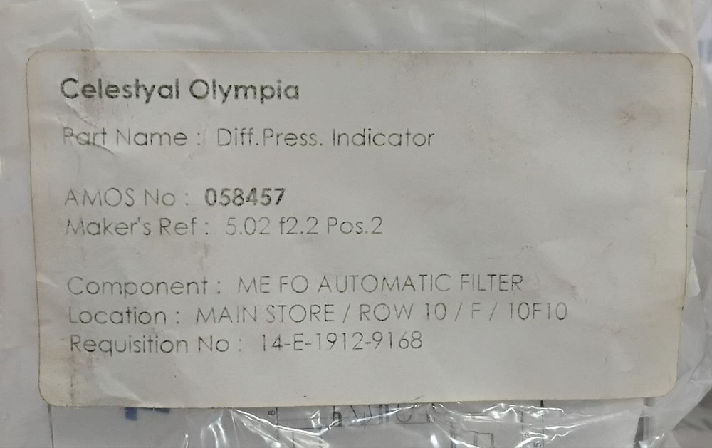 Deltap Type 5.02 Differential Pressure Indicator FFS V 76233092