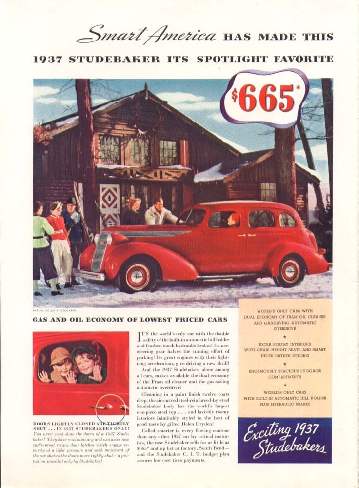 Smart America spotlight favorite Studebaker ad 1937