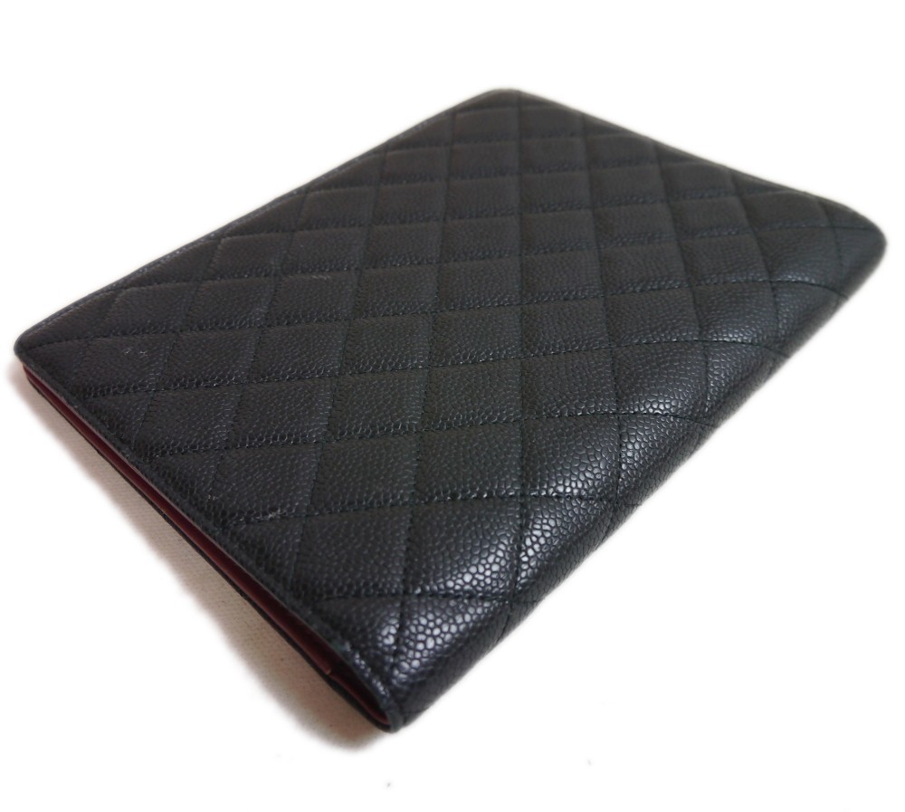 Authentic CHANEL A5 notebook cover Leather #1076