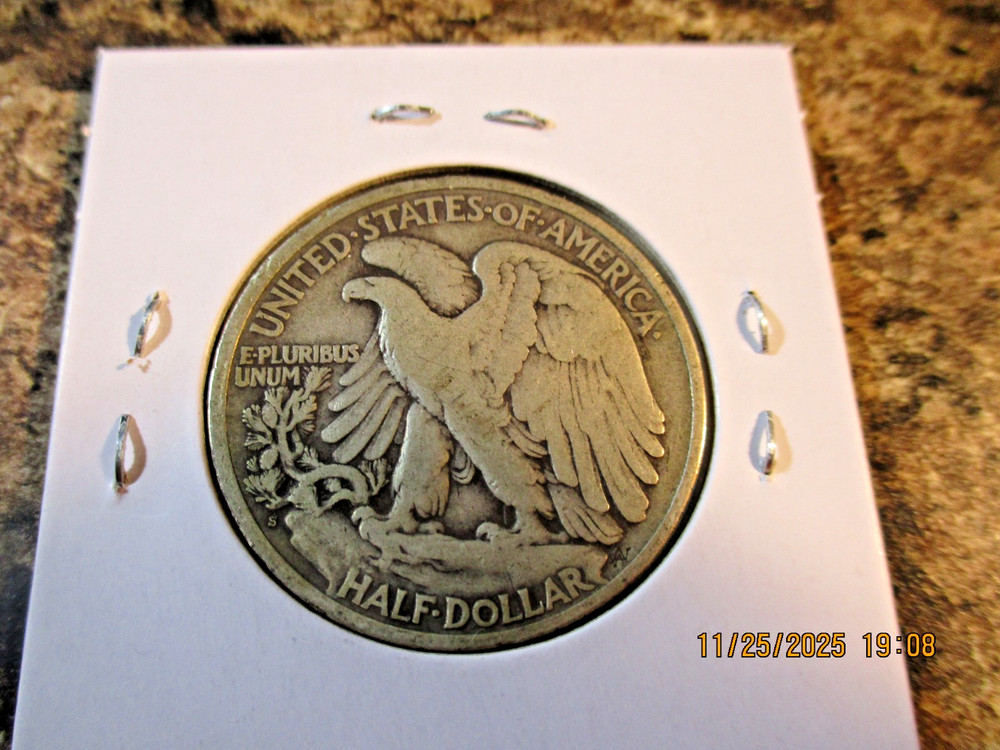 1918-S WALKING LIBERTY SILVER HALF DOLLAR FINE 77