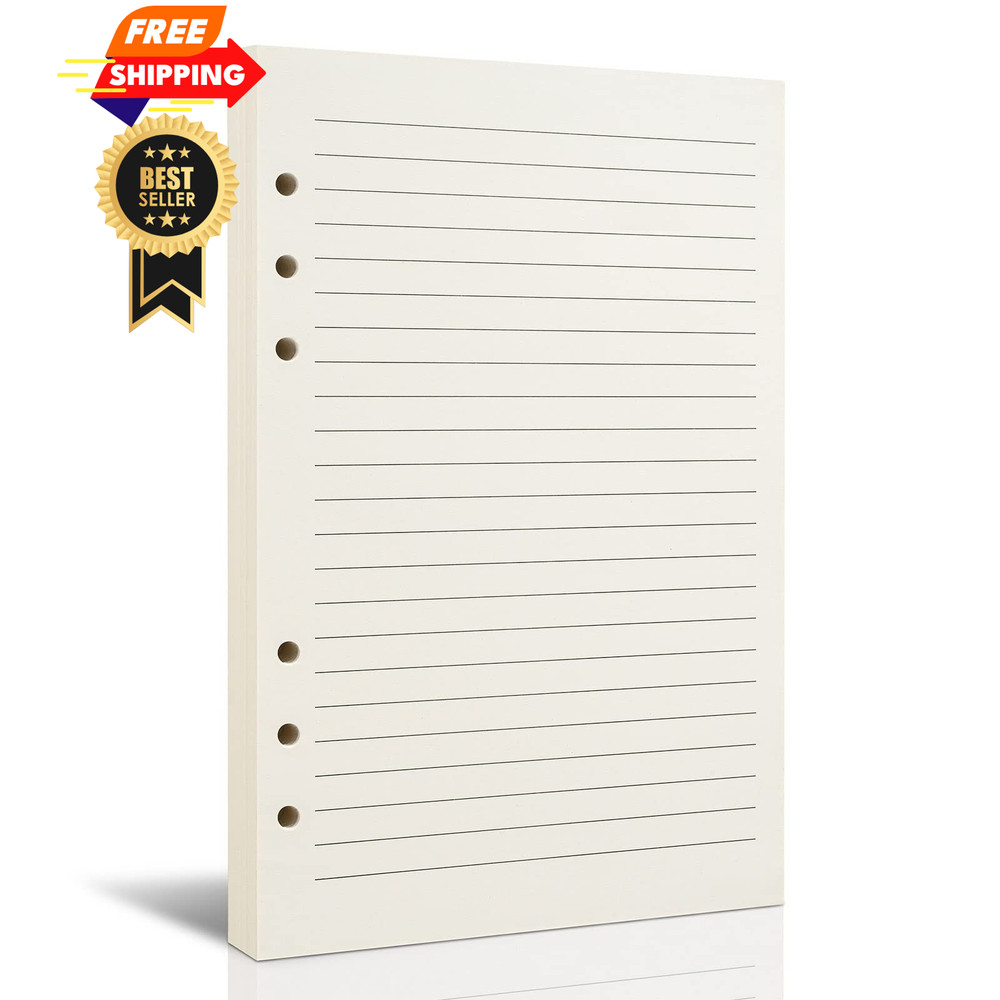 A5 Line Refill Paper, Binder Refills for 6-Ring Binders Planner Lined