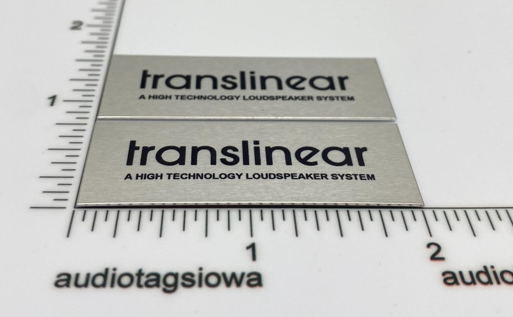 Translinear Speaker Badge Logo Emblem Custom PAIR Self Stick