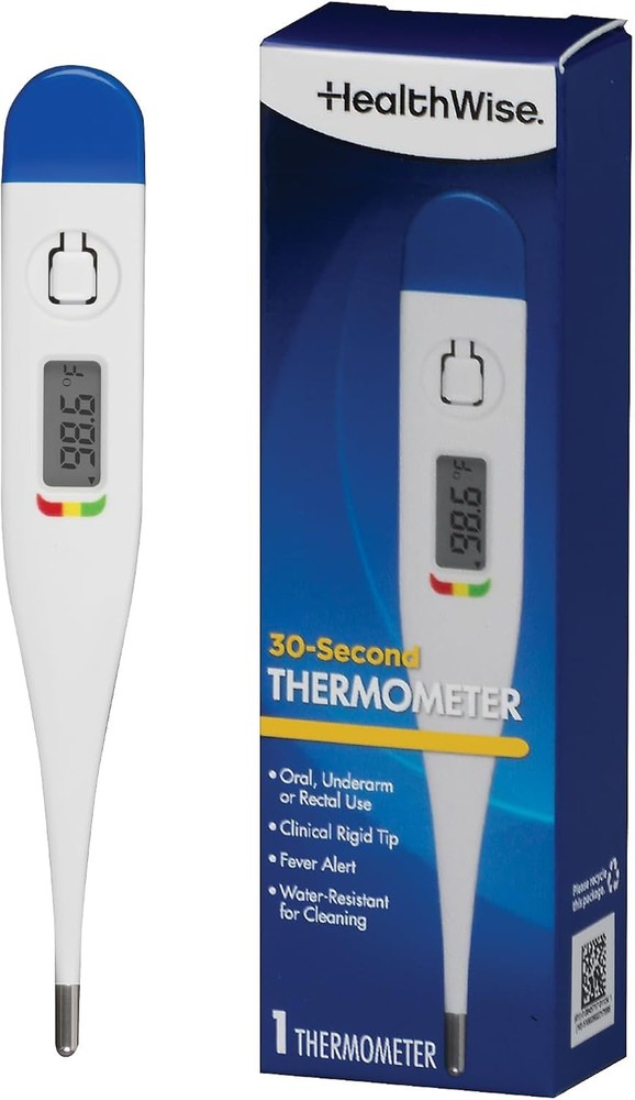 Healthwise Digital Thermometer | 30-Second Readout | Feverline Indicator |