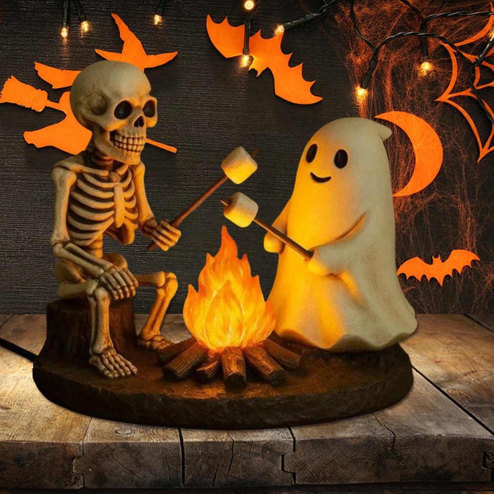 Halloween Ghost Campfire Flashing Night Light, Ghost Campfire Flickering Flame