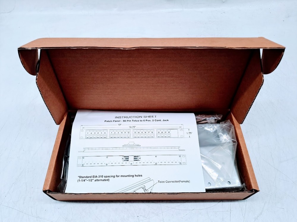 Patch panel-50 pin Telco to 6 pos.2 cont jack Cable only