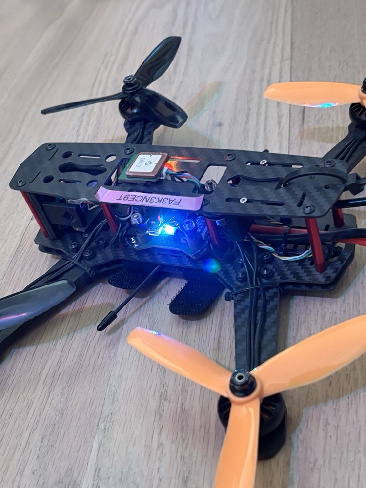Fpv Drone With Lipo Battery And Extra Propellers Working