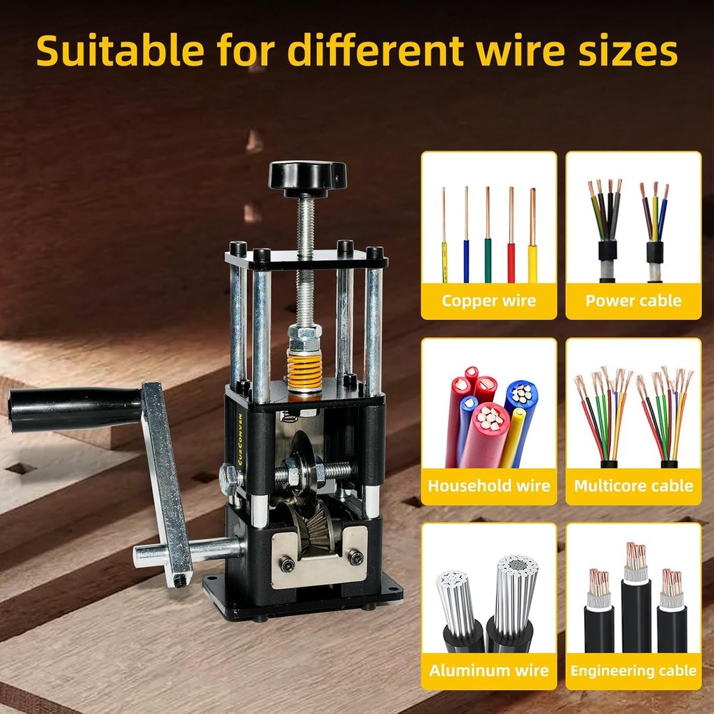 Wire Stripper Machine, 0.03-1 Inch Wire Stripping Machine with Hand Crank