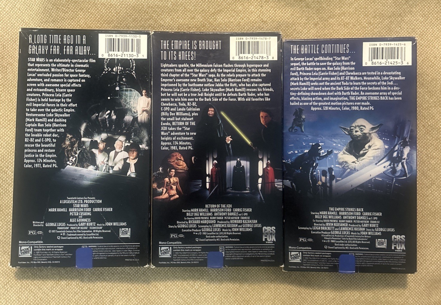 Vintage Original Star Wars Trilogy Box Set VHS 1988