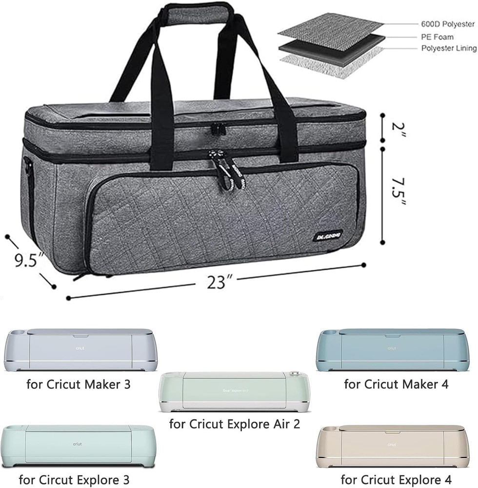 Carrying Case for Cricut Maker 3, Maker 4, Double-Layer Machine Bag with Cover