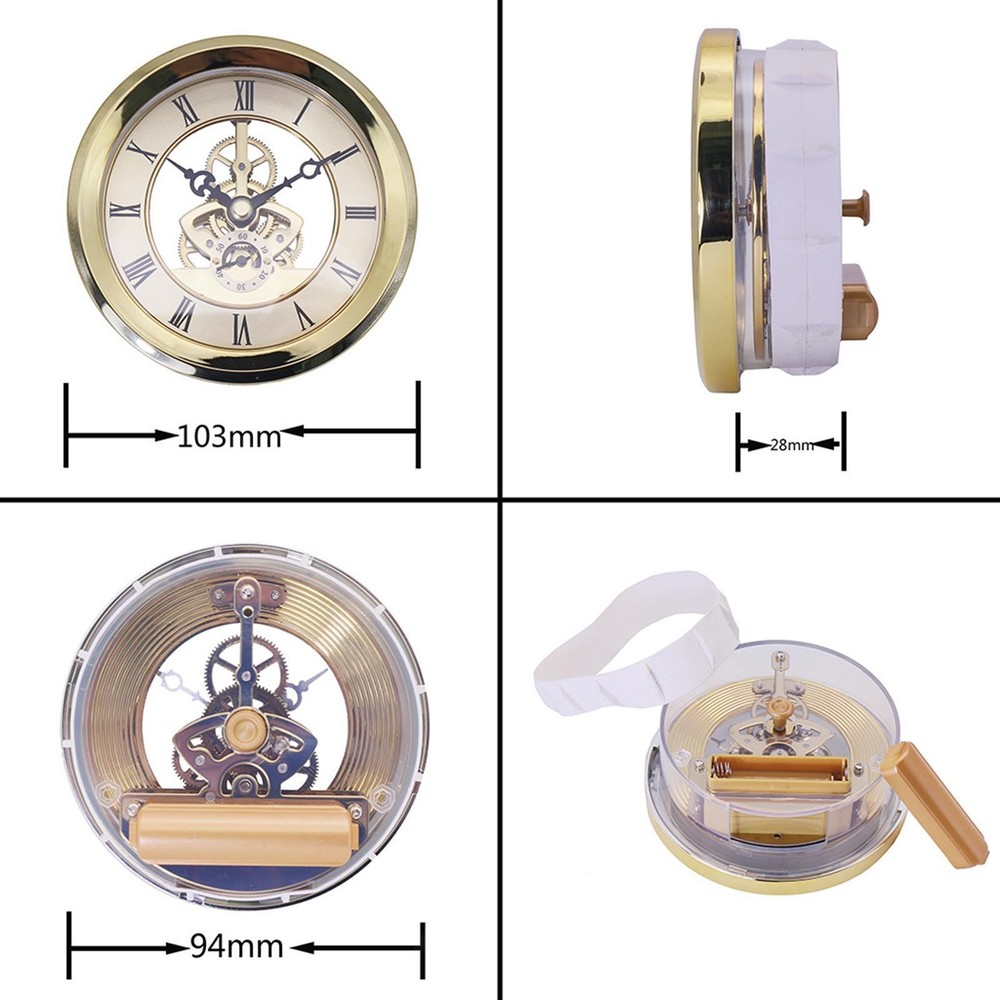Transparent Skeleton Clock Inserts 4.06in Battery Powered DIY for Decoration