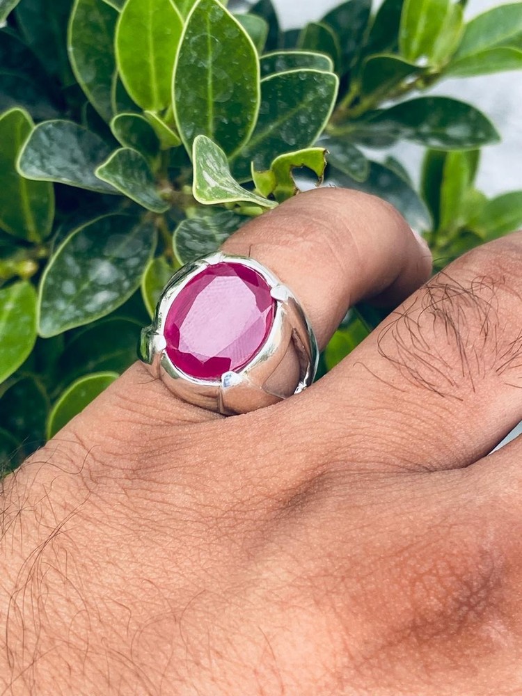 Ruby Ring Oval Cut Handmade Sterling Design Ruby Ring Gift Yaqoot