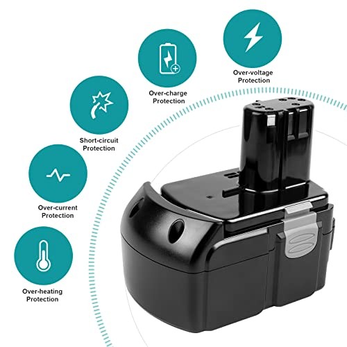 [2Pack] 18V 6.0Ah! High-Output Battery for Hitachi Power Tools BCL1815 Pack 2