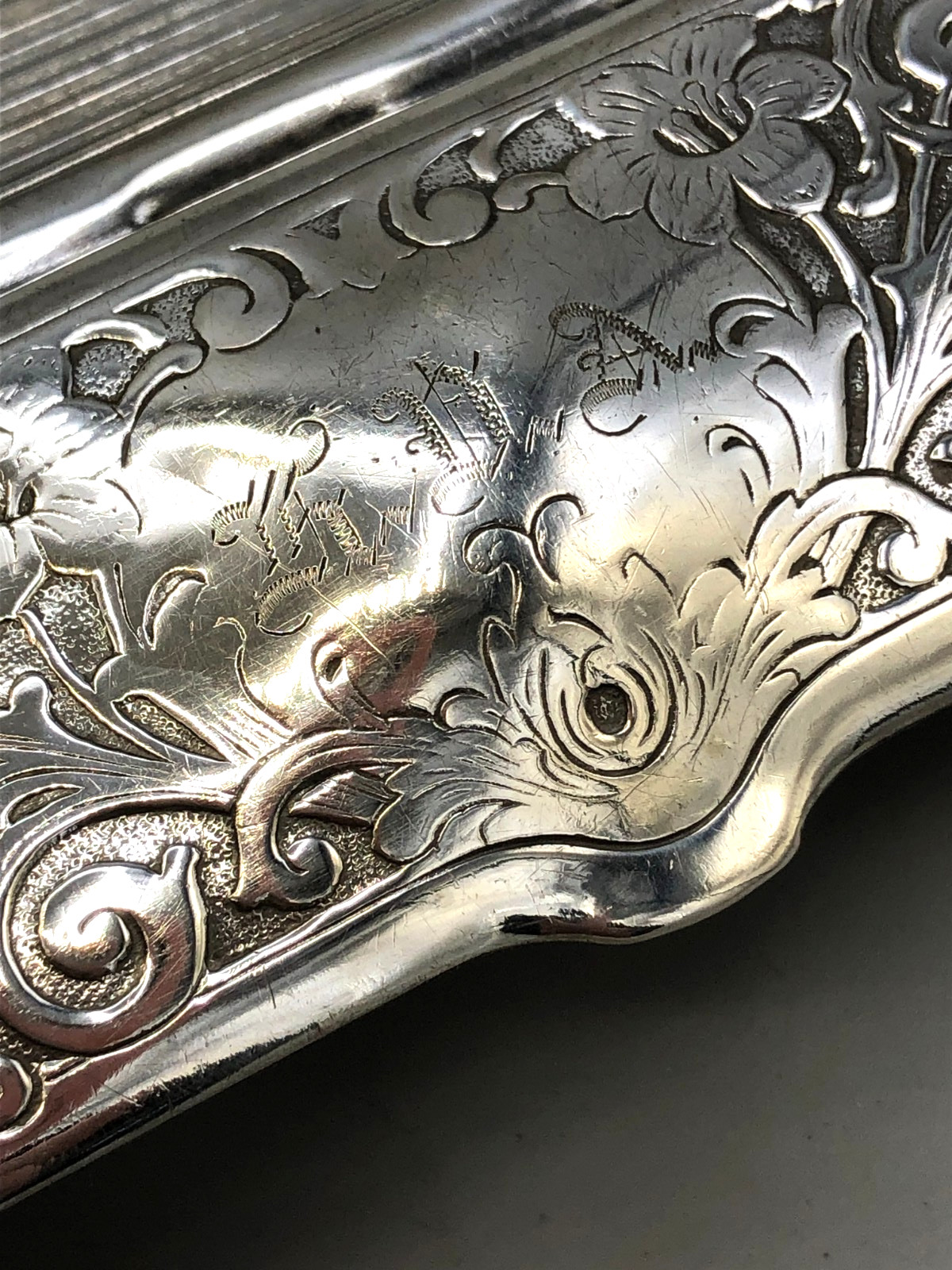 Antique Sterling Silver Eyeglass Case with liner, 4 3/8" x 1.75"