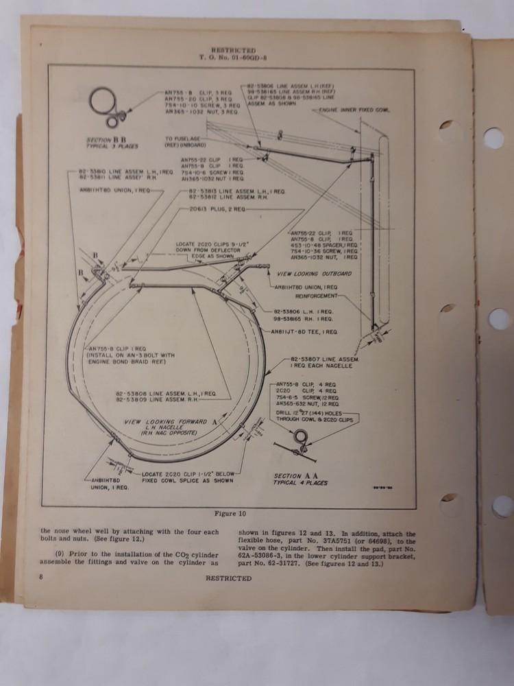 North American Model B-25H Technical Orders Original