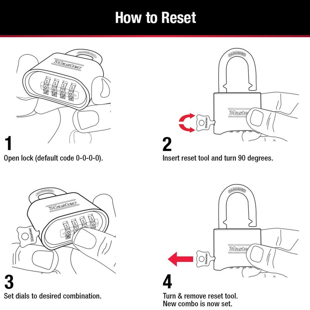 Master Lock Combination Lock, Indoor and Outdoor Padlock, Set Your Own Combin...