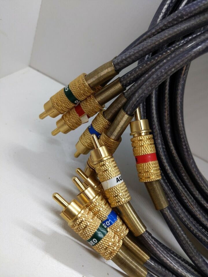 RCA Video Audio Cable 9.5 ft Gold Plated High Performance Component Video Cables