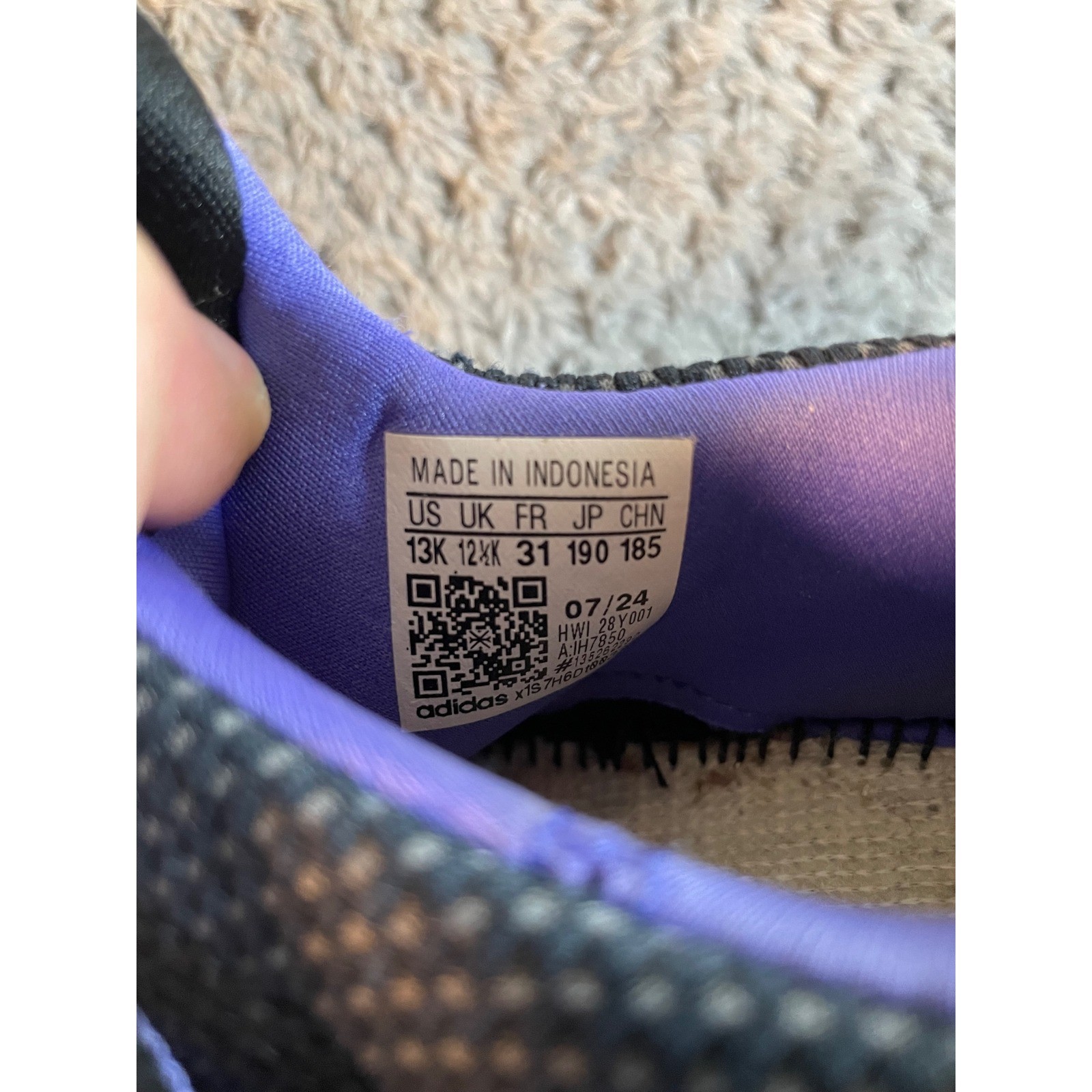 Adidas Lite Racer Adapt 7.0 Sneaker Multi Color Girls Sz 13 NEEDS INSOLES